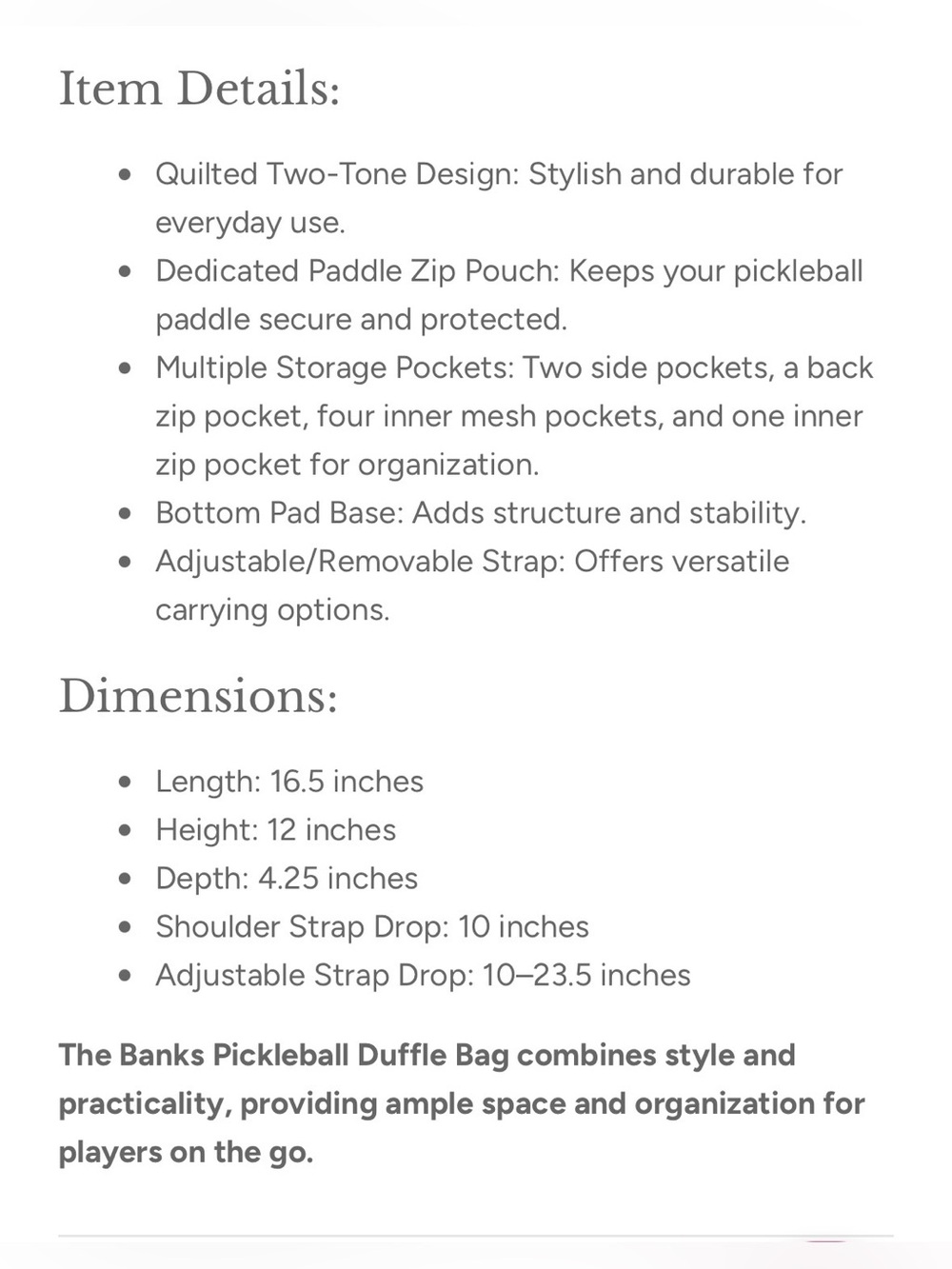 Cielli by Jen & Co Pickleball Tote - Picture 2 of 5